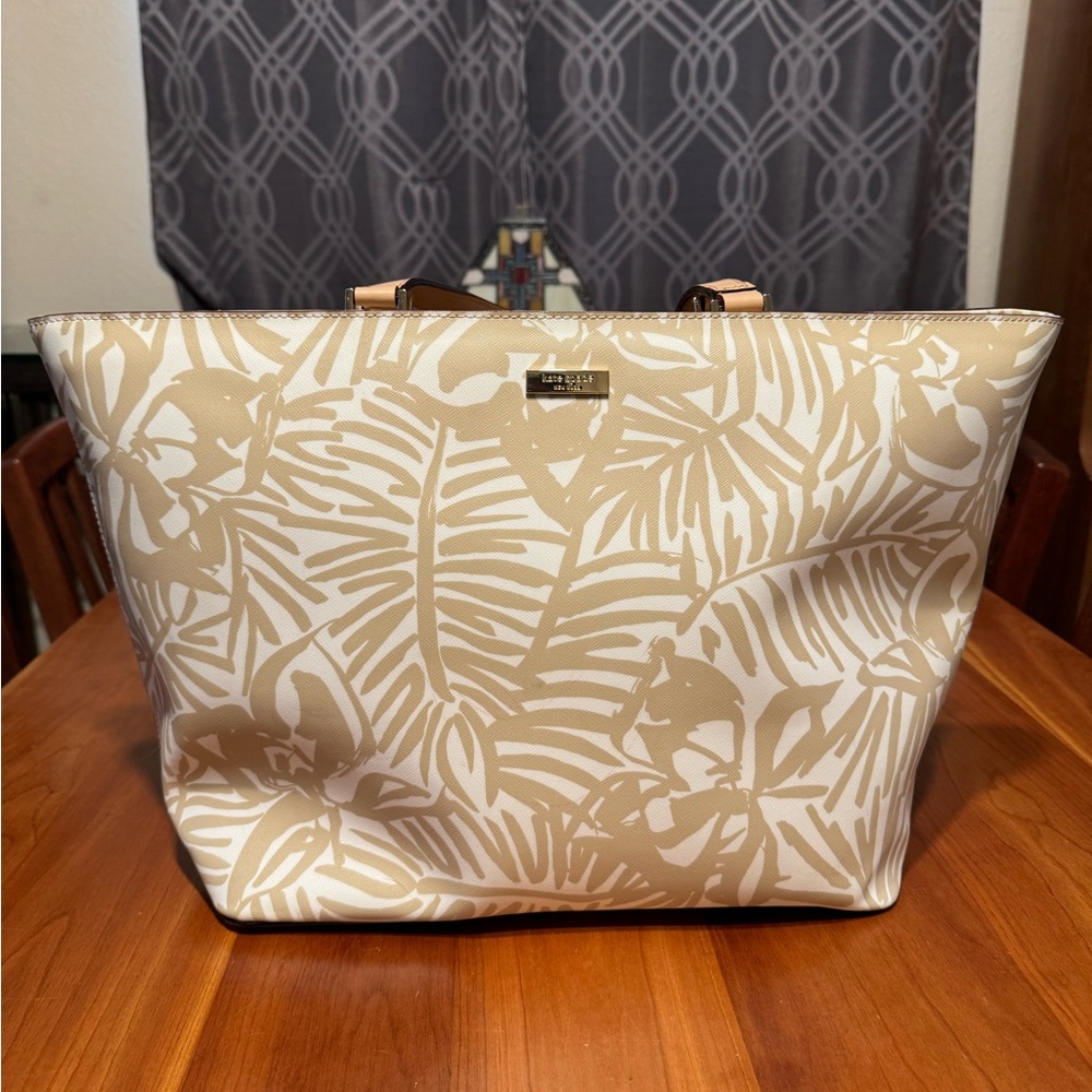 Kate Spade Big Leaf Tan Tote